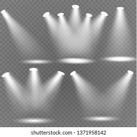 Vector spotlight. Light effect.Glow isolated white transparent light effect. Abstract special effect element design.