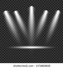 Vector spotlight. Light effect.Glow isolated white transparent light effect. Abstract special effect element design. 
