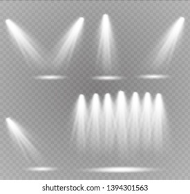 Vector spotlight. Light effect.Glow isolated white transparent light effect. Abstract special effect element design.