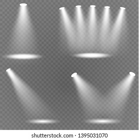 Vector spotlight. Light effect.Glow isolated white transparent light effect. Abstract special effect element design.