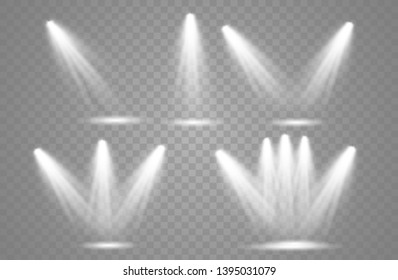 Vector spotlight. Light effect.Glow isolated white transparent light effect. Abstract special effect element design.