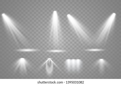 Vector spotlight. Light effect.Glow isolated white transparent light effect. Abstract special effect element design.
