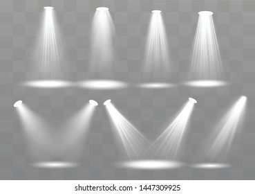 Vector spotlight. Light effect.Glow isolated white transparent light effect. Abstract special effect element design
