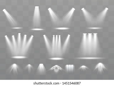 Vector spotlight. Light effect.Glow isolated white transparent light effect. Abstract special effect element design