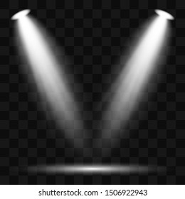 Vector spotlight. Light effect.Glow isolated white transparent light effect. Abstract special effect element design.