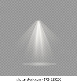 Vector spotlight. Light effect.Glow isolated white transparent light effect. Abstract special effect element design.