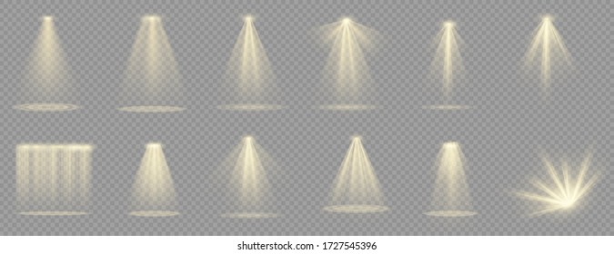 Vector spotlight. Light effect.Glow isolated white transparent light effect. Abstract special effect element design.