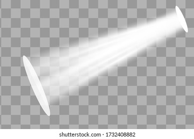 Vector spotlight. Light effect.Glow isolated white transparent light effect. Abstract special effect element design.
