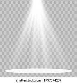 Vector spotlight. Light effect.Glow isolated white transparent light effect. Abstract special effect element design.