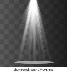 Vector spotlight. Light effect.Glow isolated white transparent light effect. Abstract special effect element design.