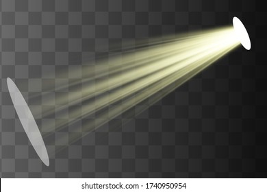 Vector spotlight. Light effect.Glow isolated white transparent light effect. Abstract special effect element design.