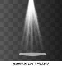 Vector spotlight. Light effect.Glow isolated white transparent light effect. Abstract special effect element design.