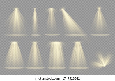 Vector spotlight. Light effect.Glow isolated white transparent light effect. Abstract special effect element design.