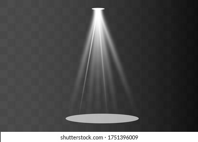 Vector spotlight. Light effect.Glow isolated white transparent light effect. Abstract special effect element design.