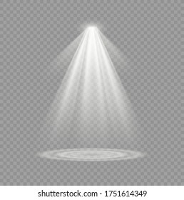 Vector spotlight. Light effect.Glow isolated white transparent light effect. Abstract special effect element design.