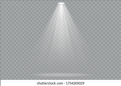 Vector spotlight. Light effect.Glow isolated white transparent light effect. Abstract special effect element design.