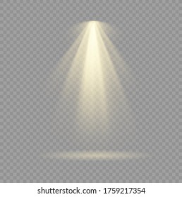 Vector spotlight. Light effect.Glow isolated white transparent light effect. Abstract special effect element design.