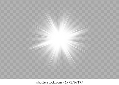 Vector spotlight. Light effect.Glow isolated white transparent light effect. Abstract special effect element design.