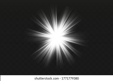 Vector spotlight. Light effect.Glow isolated white transparent light effect. Abstract special effect element design.