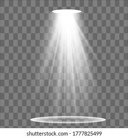 Vector spotlight. Light effect.Glow isolated white transparent light effect. Abstract special effect element design.