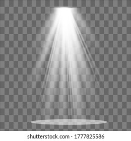 Vector spotlight. Light effect.Glow isolated white transparent light effect. Abstract special effect element design.