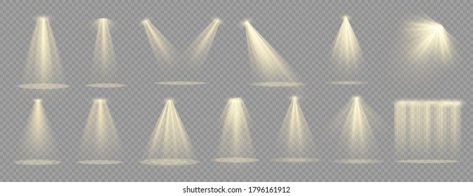 Vector spotlight. Light effect.Glow isolated white transparent light effect. Abstract special effect element design.