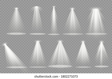 Vector spotlight. Light effect.Glow isolated white transparent light effect. Abstract special effect element design.