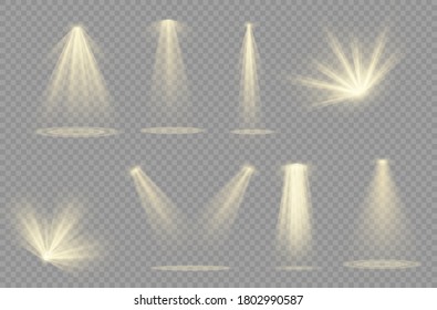 Vector spotlight. Light effect.Glow isolated white transparent light effect. Abstract special effect element design.