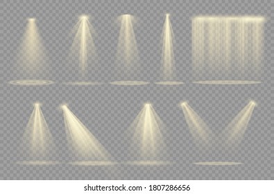 Vector spotlight. Light effect.Glow isolated white transparent light effect. Abstract special effect element design.