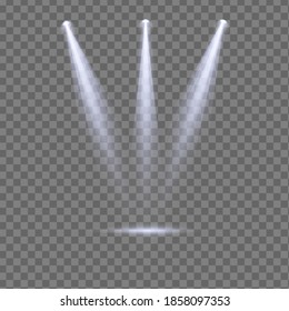 Vector spotlight. Light effect.Glow isolated white transparent light effect. Abstract special effect element design.