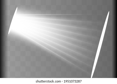 Vector spotlight. Light effect.Glow isolated white transparent light effect. Abstract special effect element design.