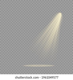 Vector spotlight. Light effect.Glow isolated white transparent light effect. Abstract special effect element design.