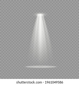 Vector spotlight. Light effect.Glow isolated white transparent light effect. Abstract special effect element design.