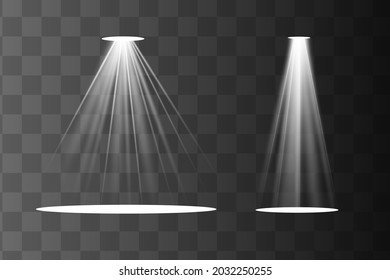 Vector spotlight. Light effect.Glow isolated white transparent light effect. Abstract special effect element design.