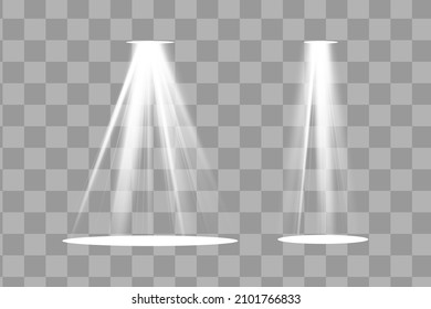 Vector spotlight. Light effect.Glow isolated white transparent light effect. Abstract special effect element design.