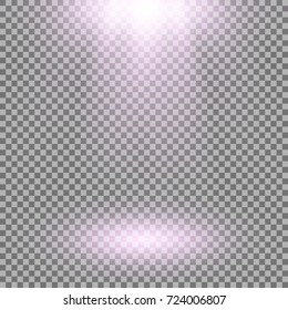 Vector spotlight, light effects, isolated on transparent background, purple color