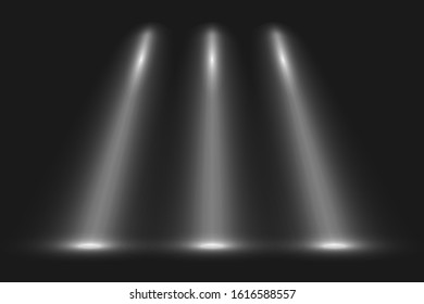 Vector spotlight on black background, Studio scene with lught