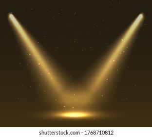 Vector Spotlight on dark stage background