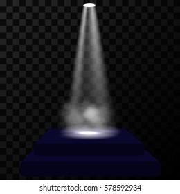 Vector spotlight. Purple podium for presentation . transparent business Light effects