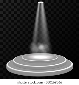 Vector spotlight. Purple podium for presentation . transparent business Light effects