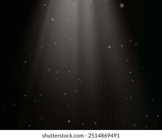 Vector spotlights with bright white light to illuminate the stage. Spotlight with bright white light. Vector spotlight for studio. Vector illustration