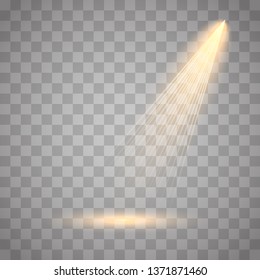 Vector Spotlights. Scene illumination collection, transparent effects. Light Effects.