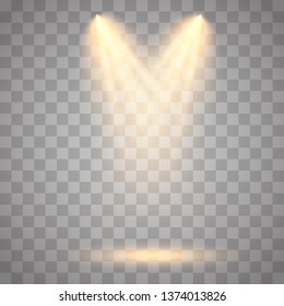 Vector Spotlights. Scene illumination collection, transparent effects. Light Effects.