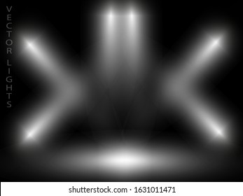 Vector Spotlights Scene. Light Effects Vector illustration.