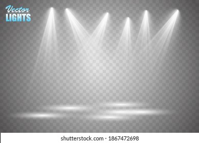 
Vector spotlights. Scene. Light effects.
