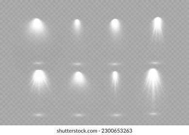 Vector Spotlights. Scene. Light Effects.