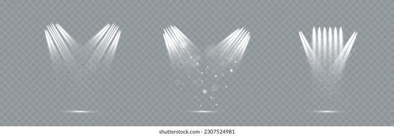 Vector Spotlights. Scene. Light Effects.