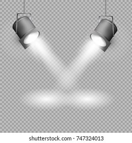 Vector Spotlights. Scene. Light Effects.