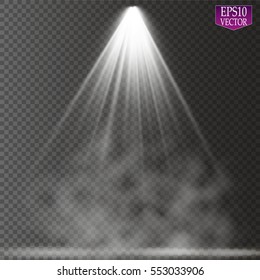 Vector Spotlights. Scene. Light Effects.searchlight in the fog.
