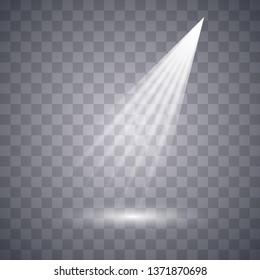 Vector Spotlights. Scene. Spotlight illuminated wooden scene stage. Rewarding, club, theater, disco background. Vector illustration EPS10.